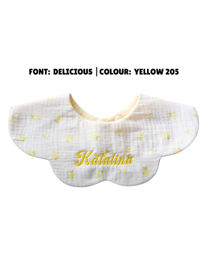Organic Muslin 7-Layer Dribble Bib - Sunny Blooms