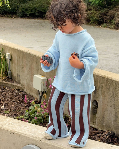 Stripe Knit Set - Blueberry Mocha