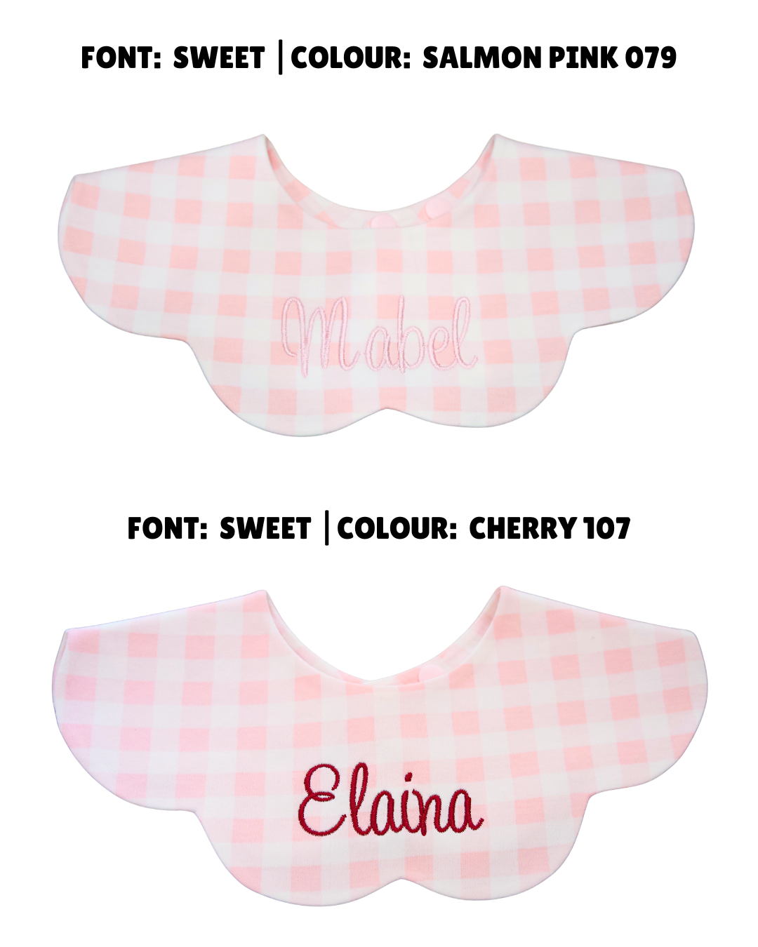 3- Layer Dribble Bib - Pink Gingham