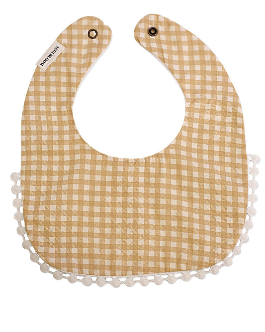 3-Layer Lace Bib - Brown Gingham
