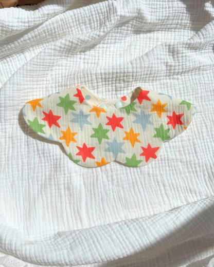 Reversible Organic Muslin Waterproof Bib - Star Confetti