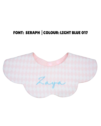 Organic Muslin 7-Layer Dribble Bib - Pink Lattice