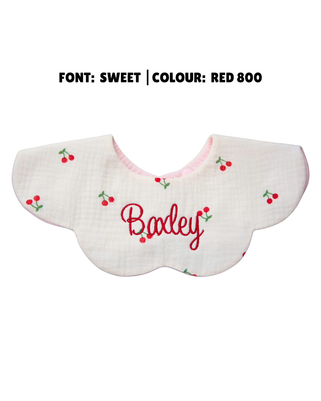 Organic Muslin 7-Layer Dribble Bib - Cherries