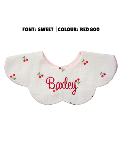 Organic Muslin 7-Layer Dribble Bib - Cherries