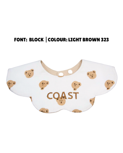 Organic Muslin 7-Layer Dribble Bib - Teddy Bear (PRE ORDER | MAY)