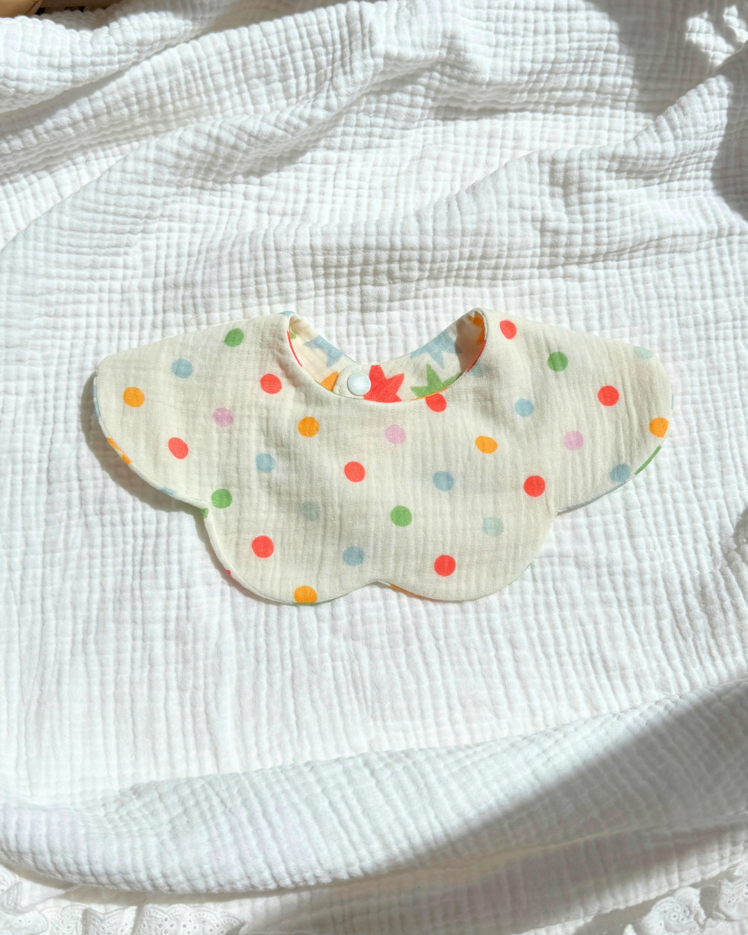 Reversible Organic Muslin Waterproof Bib - Star Confetti