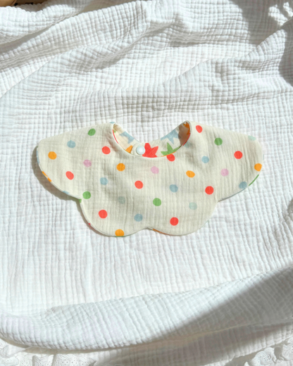 Reversible Organic Muslin Waterproof Bib - Star Confetti
