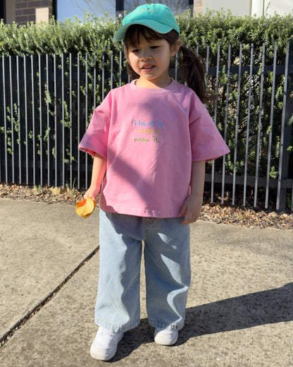 Signature Kids Tee - Home Is Where Mum Is / Pink (PRE ORDER | 21 AUGUST)