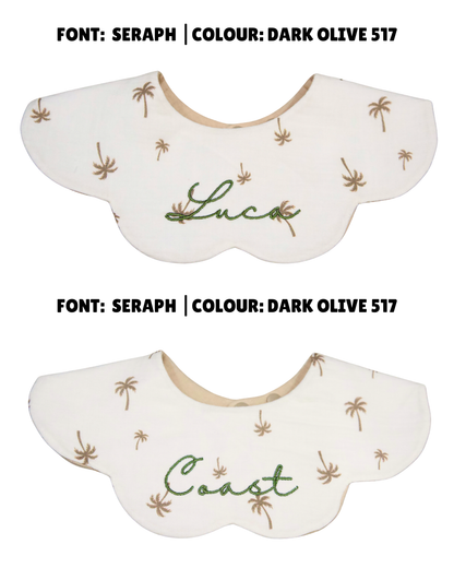 Organic Muslin 7-Layer Dribble Bib - Palm Trees