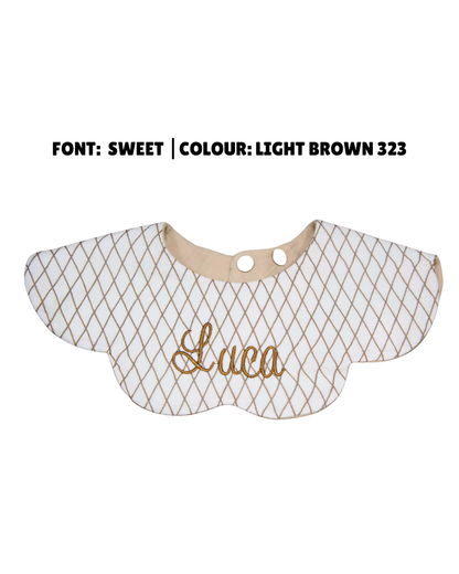Organic Muslin 7-Layer Dribble Bib - Cozy Grid