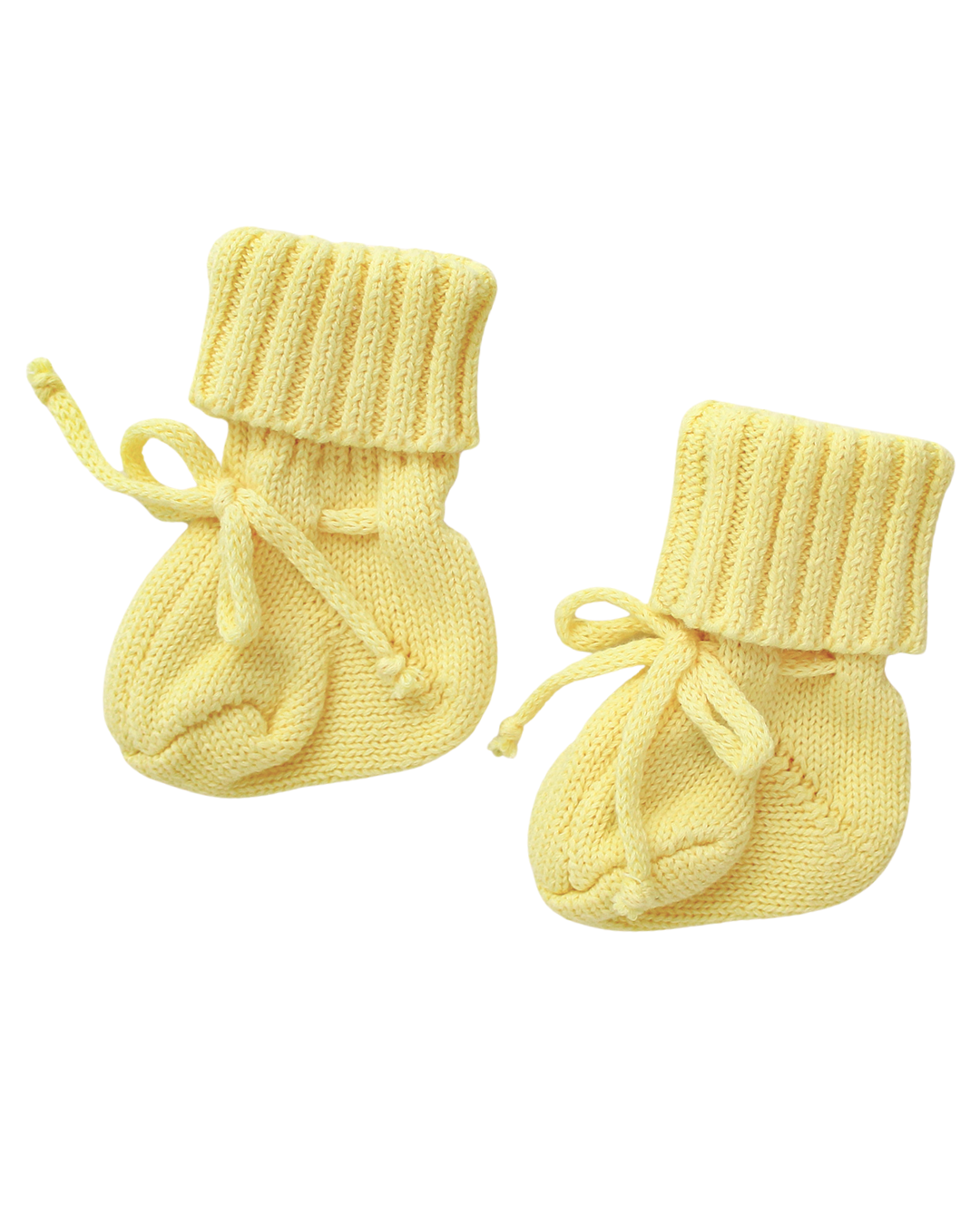 100% Cotton Knit Booties - Lemon