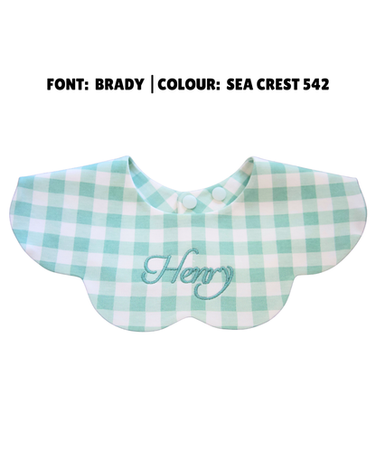 3- Layer Dribble Bib - Green Gingham