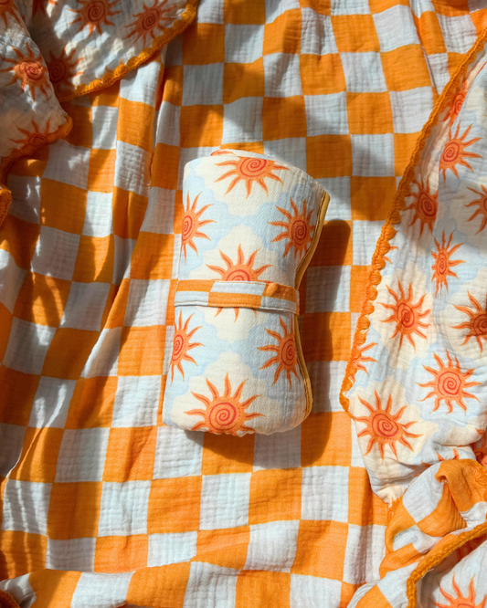 Reversible Organic Muslin Waterproof Changing Mat - Sunny Side