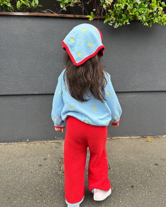 100% Cotton Knit Pants - Starry Pop