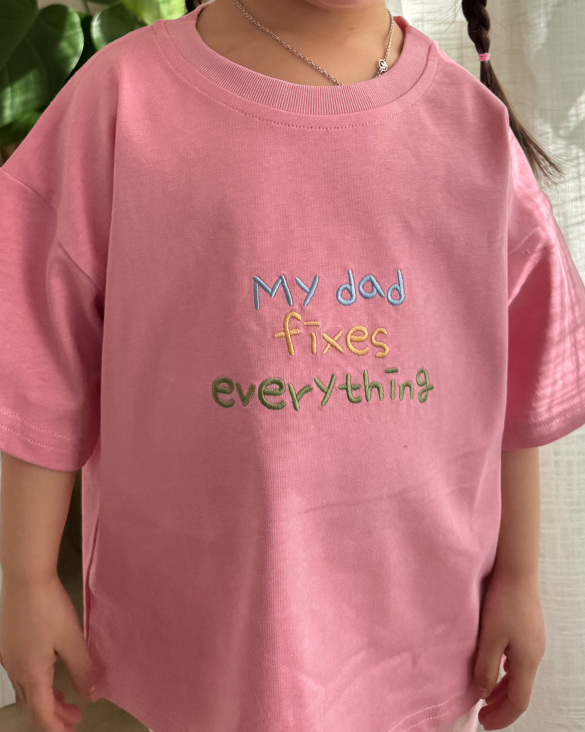 Signature Kids Tee - My Dad Fixes Everything / Pink