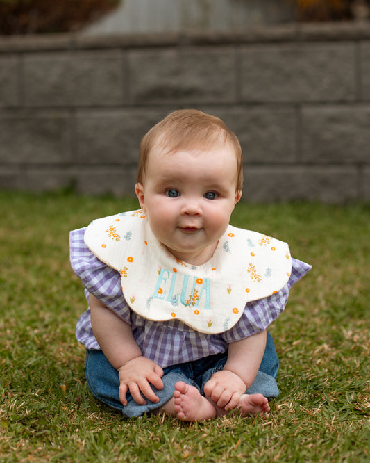 Organic Muslin 7-Layer Dribble Bib - Ditsy Florals