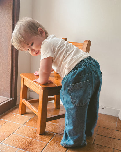 Daily Relaxed Denim Pants - Dark Blue