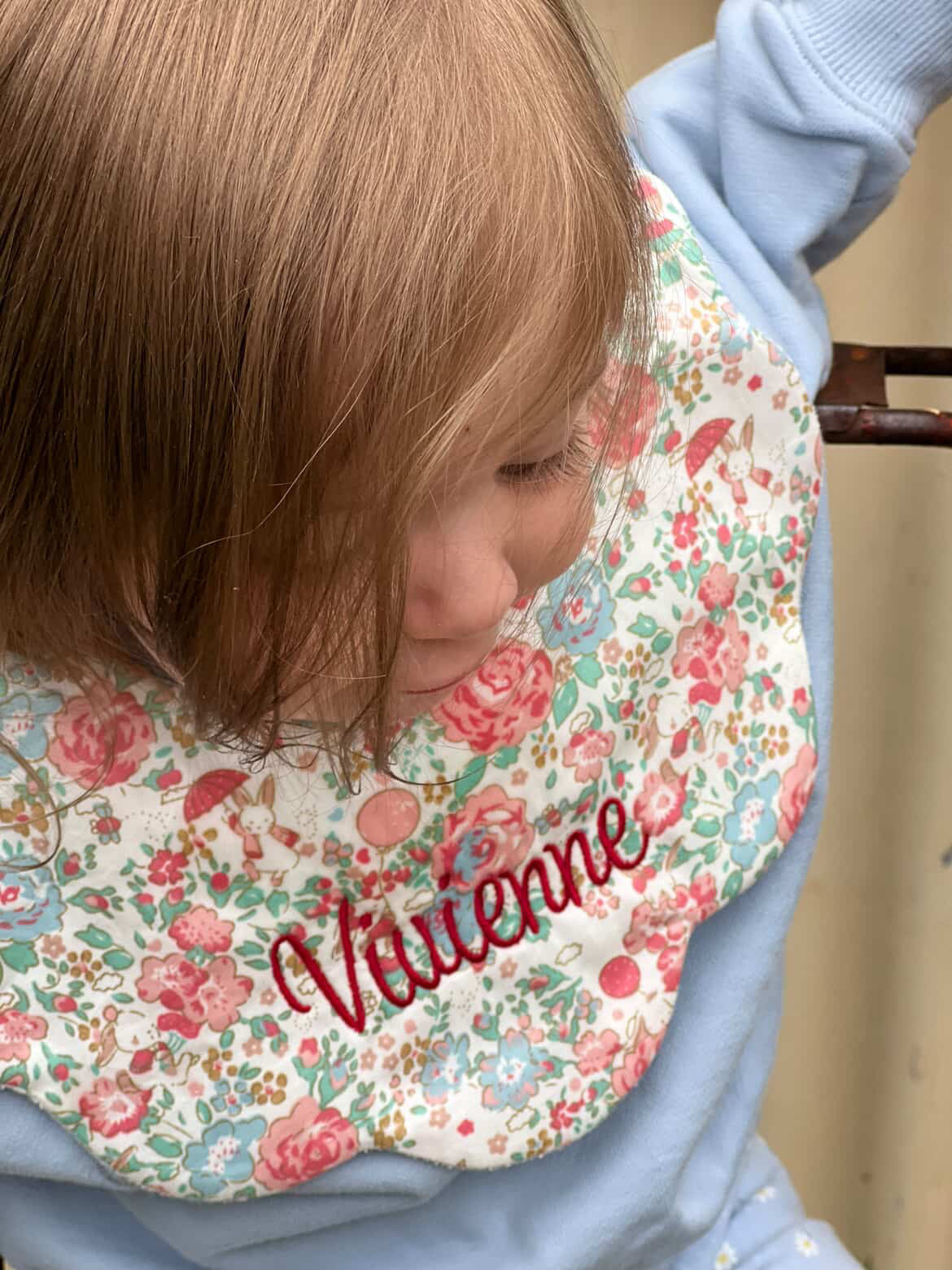 5-Layer Dribble Bib - Bunny Flowers