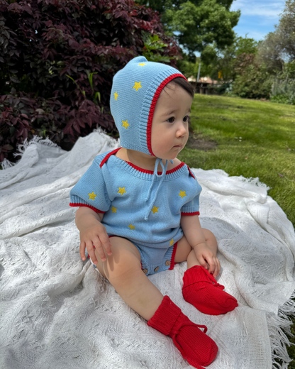 100% Cotton Knit Bonnet - Starry Pop