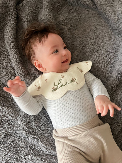 Organic Muslin 7-Layer Dribble Bib - Palm Trees