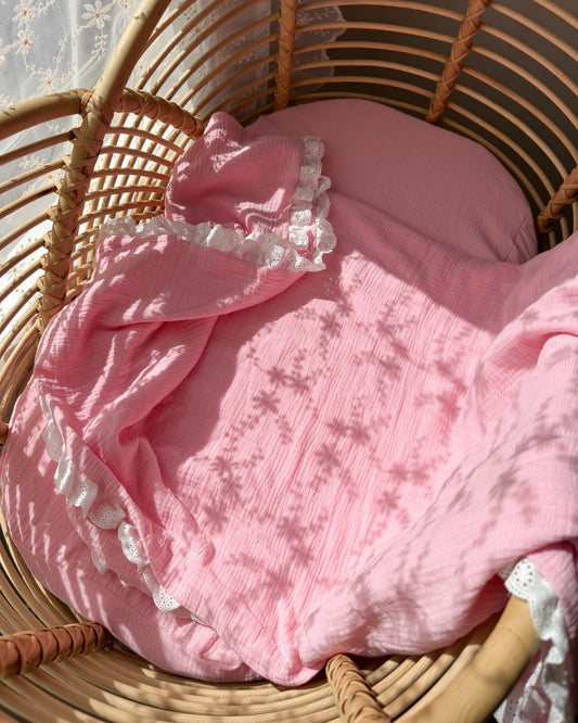 Organic Muslin Blanket - Pink