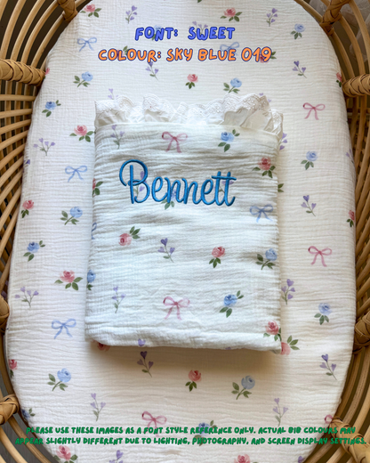 Reversible Organic Muslin Blanket - Bow & Bloom