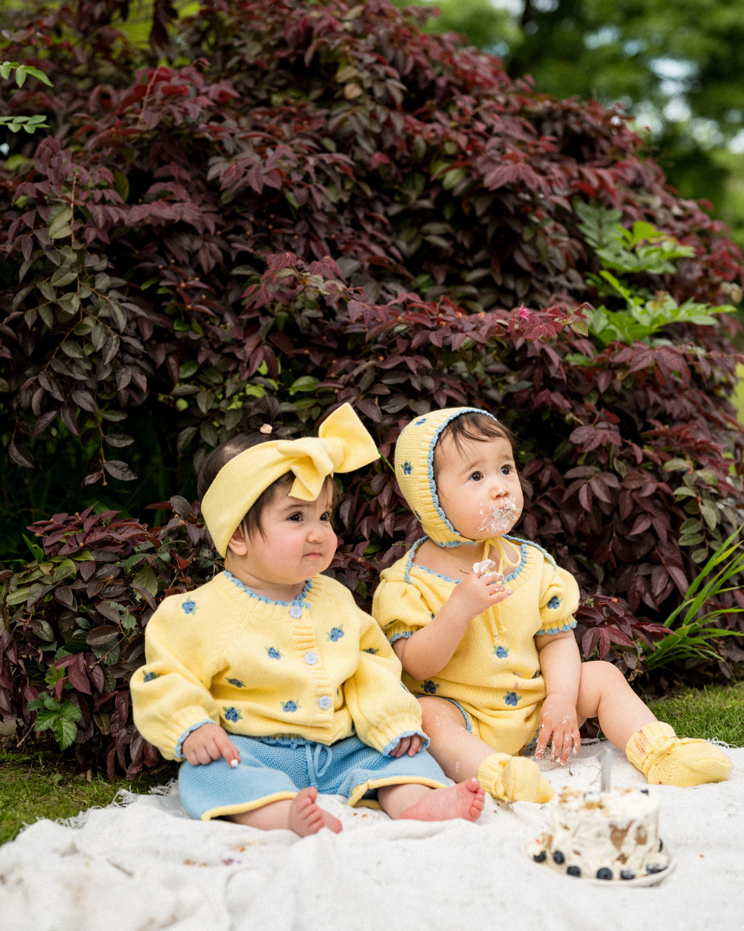 Knit Romper - Blueberry Custard