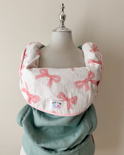 Reversible Organic Cotton baby Cover - Pink Bows