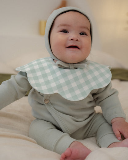 3- Layer Dribble Bib 3 - Green Gingham