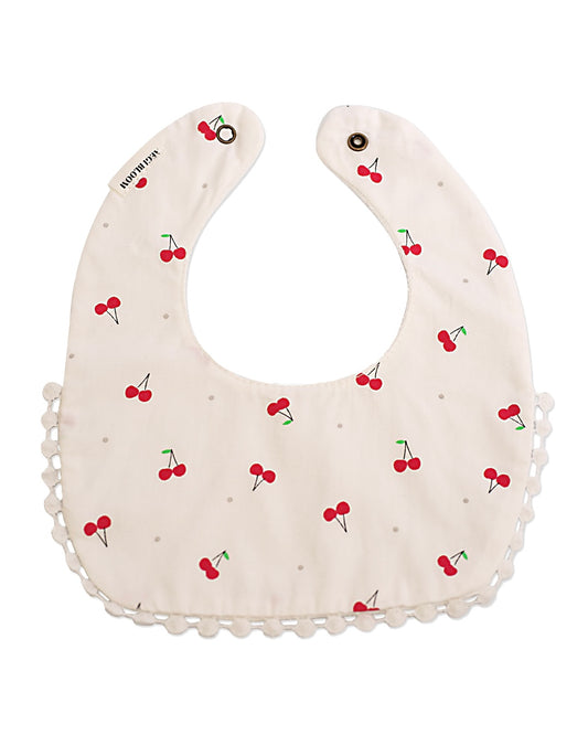 3-Layer Lace Bib - Cherries