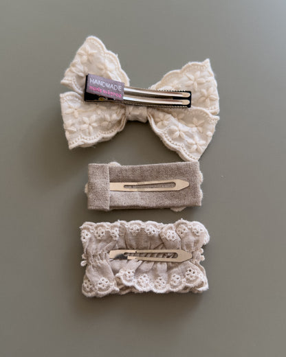 Lace Garden 3pc Clip Set