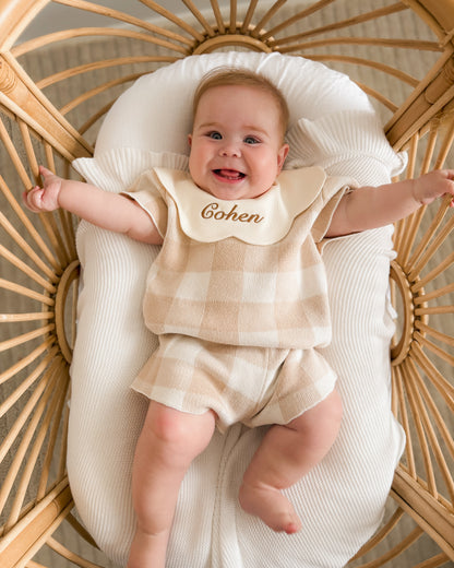 3- Layer Dribble Bib - Beige