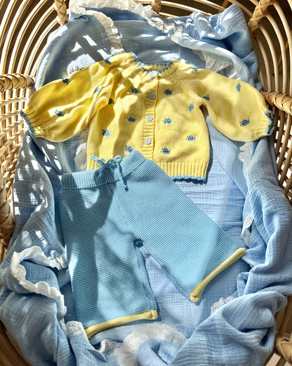 Oversized Knit Cardigan - Blueberry Custard