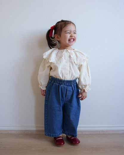 Daily Relaxed Denim Pants - Dark Blue