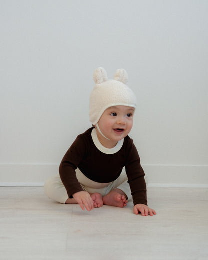 Teddy Bear Bonnet - Cream