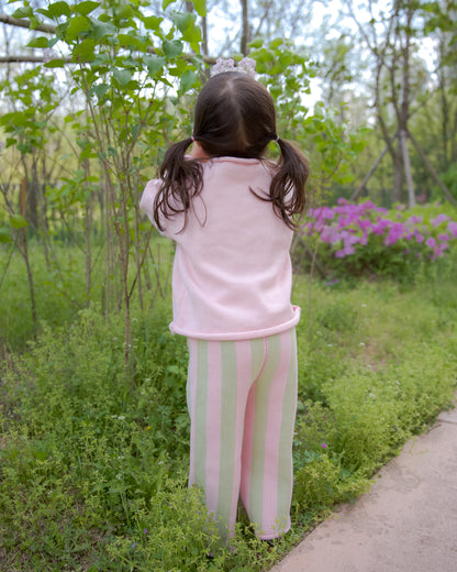 Stripe Knit Set - Strawberry Matcha