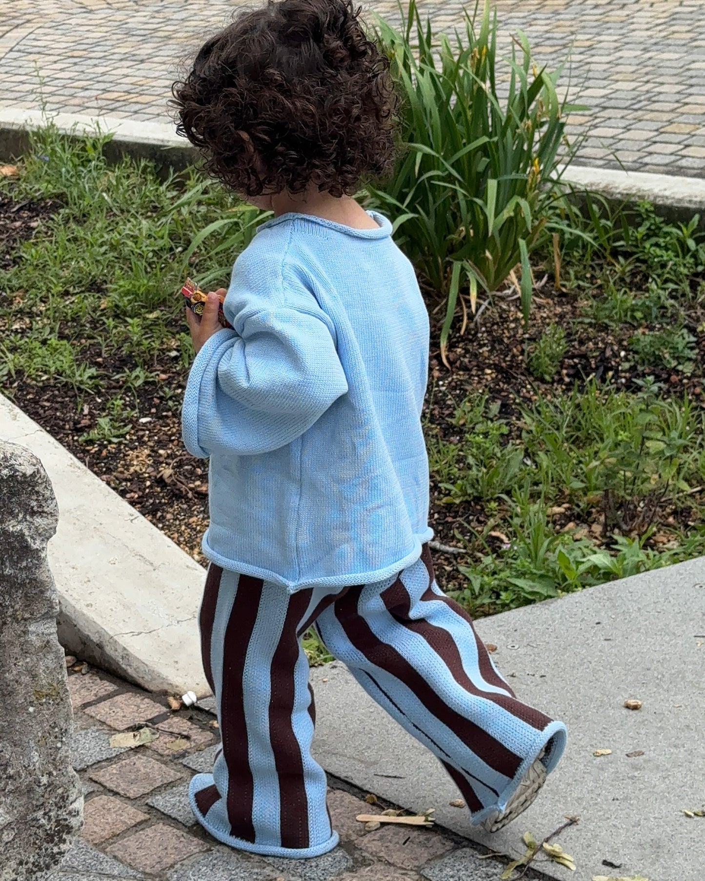 Stripe Knit Set - Blueberry Mocha