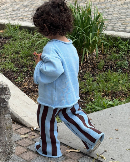 Stripe Knit Set - Blueberry Mocha