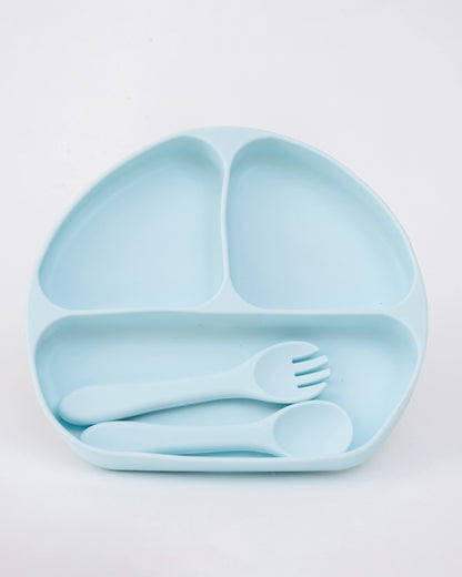 4 Piece BPA-FREE 100% Silicone Tableware Set - Blue