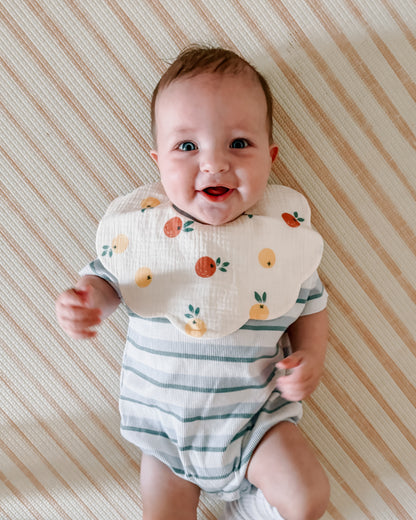 Organic Muslin 5-Layer Dribble Bib - Citrus Bloom