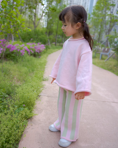 Stripe Knit Set - Strawberry Matcha