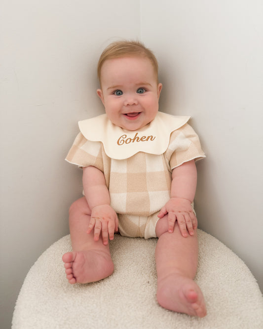 3- Layer Dribble Bib - Beige