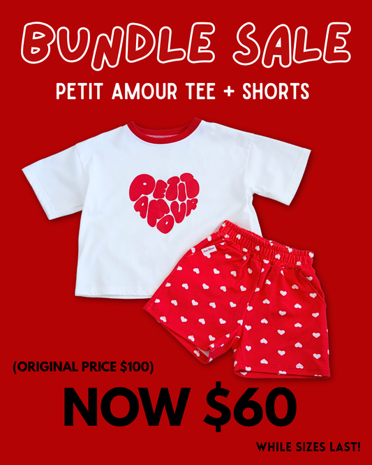 Petit Amour Bundle Sale - White Tee/Shorts