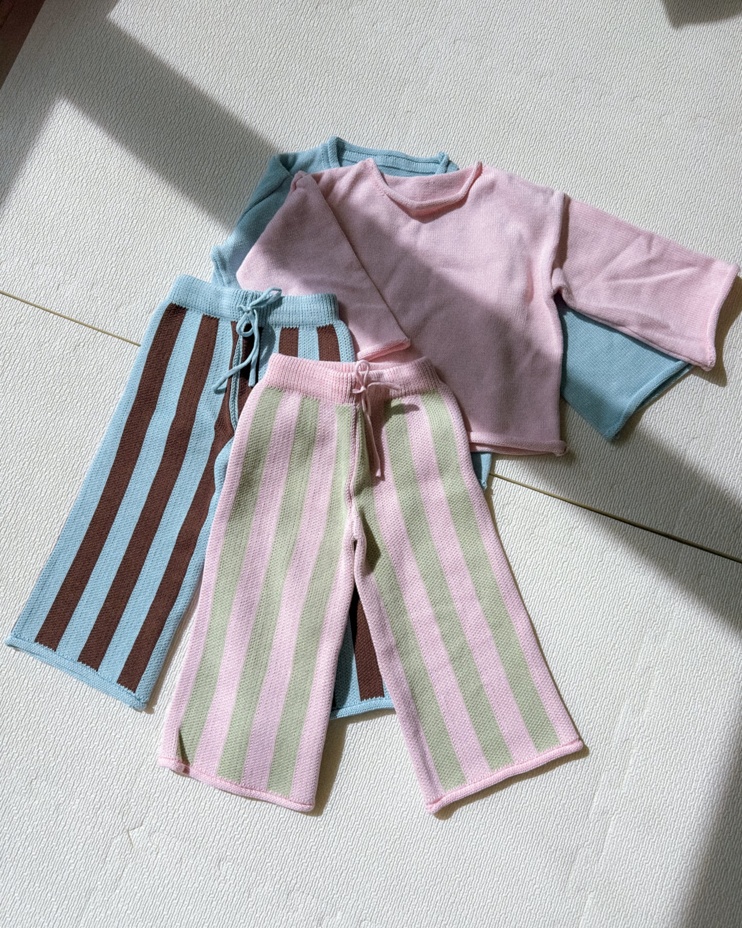 Stripe Knit Set - Blueberry Mocha