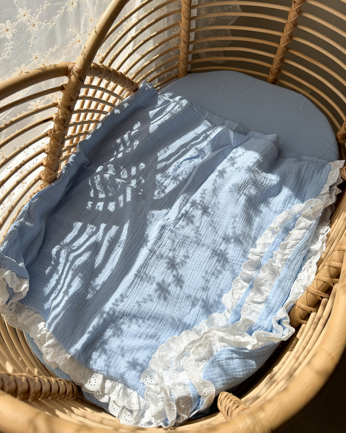 Organic Muslin Blanket - Blue