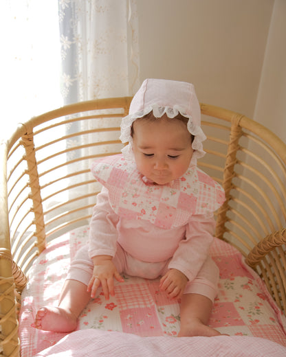 Organic Muslin 7-Layer Dribble Bib - Blush Garden