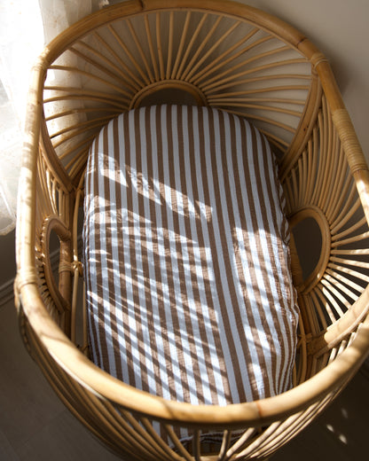 Organic Muslin Fitted Sheet - Blueberry Mocha