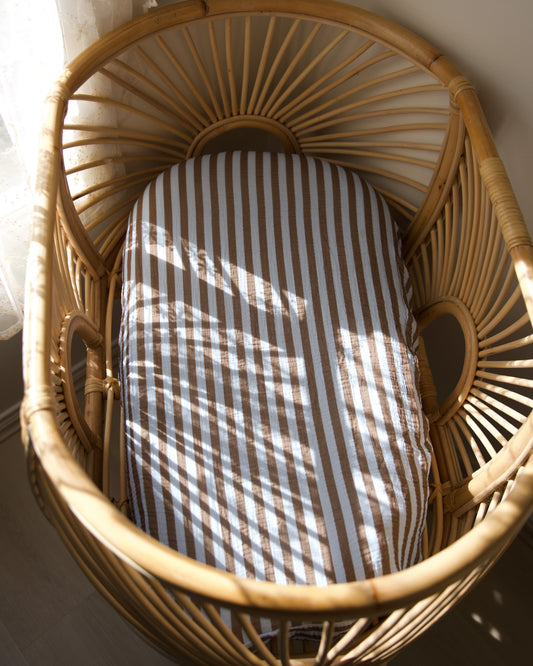 Organic Muslin Fitted Sheet - Blueberry Mocha