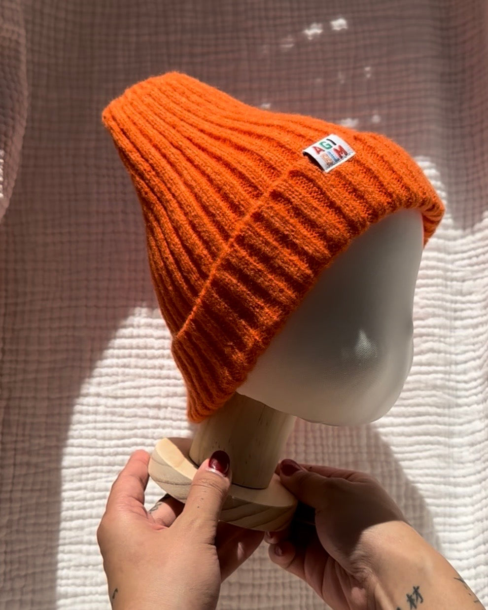 Fluffy Beanie - Orange