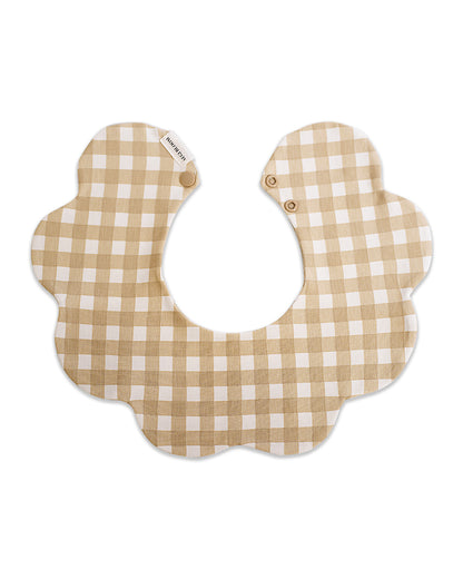 3- Layer Dribble Bib 3 - Brown Gingham